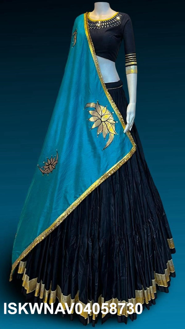 Sequined Rayon Cotton Lehenga With Blouse And Dupatta-ISKWNAV04058730