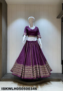 Sequined Silk Lehenga With Padded Blouse And Embroidered Dupatta-ISKWLH050500346