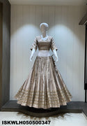 Sequined Silk Lehenga With Padded Blouse And Embroidered Dupatta-ISKWLH050500347