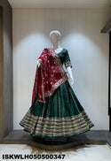 Sequined Silk Lehenga With Padded Blouse And Embroidered Dupatta-ISKWLH050500347