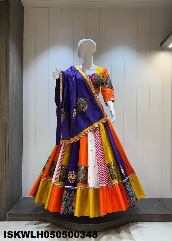 Embroidered Silk Lehenga With Padded Blouse And Dupatta-ISKWLH050500348