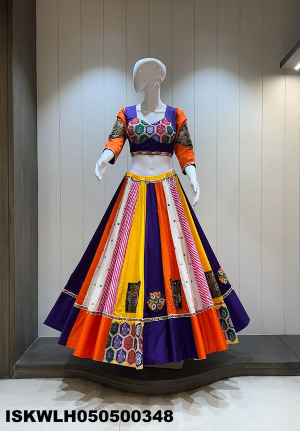 Embroidered Silk Lehenga With Padded Blouse And Dupatta-ISKWLH050500348