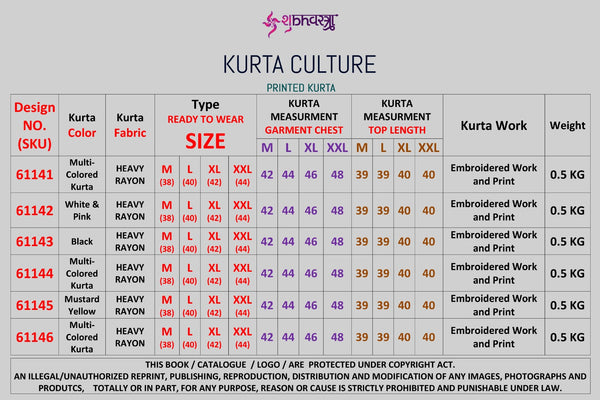 Embroidered Rayon Kurta-ISKWM200561141/61142/61143/61144/61145/61146