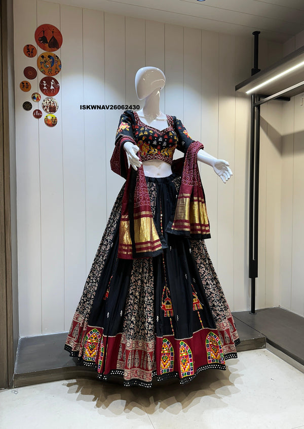 Printed Cotton Lehenga With Blouse And Gaji Silk Dupatta-ISKWNAV26062430
