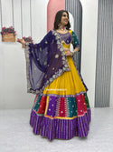 Embroidered Cotton Lehenga With Blouse And Georgette Dupatta-ISKWNAV26062431