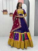Embroidered Cotton Lehenga With Blouse And Georgette Dupatta-ISKWNAV26062431