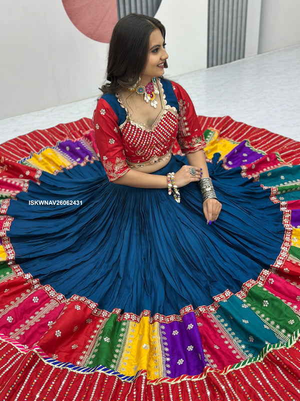 Embroidered Cotton Lehenga With Blouse And Georgette Dupatta-ISKWNAV26062431