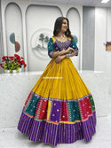 Embroidered Cotton Lehenga With Blouse And Georgette Dupatta-ISKWNAV26062431