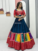 Embroidered Cotton Lehenga With Blouse And Georgette Dupatta-ISKWNAV26062431