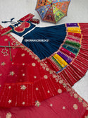 Embroidered Cotton Lehenga With Blouse And Georgette Dupatta-ISKWNAV26062431