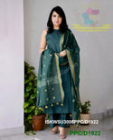 Handloom A-Line Kurti With Handloom Cotton Palazzo And Linen Weaved Dupatta-ISKWSU3006PPC/D1922