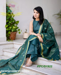 Handloom A-Line Kurti With Handloom Cotton Palazzo And Linen Weaved Dupatta-ISKWSU3006PPC/D1922