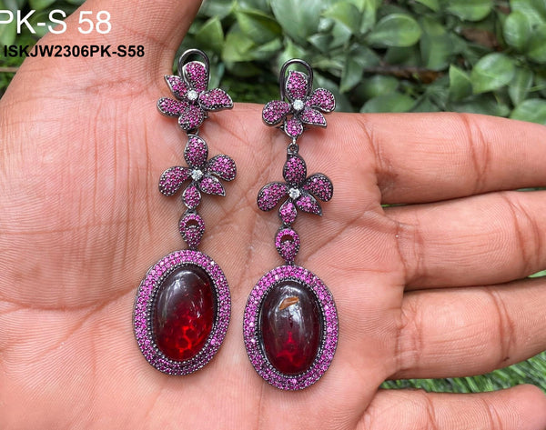 Kundan Earrings-ISKJW2306PK-S58