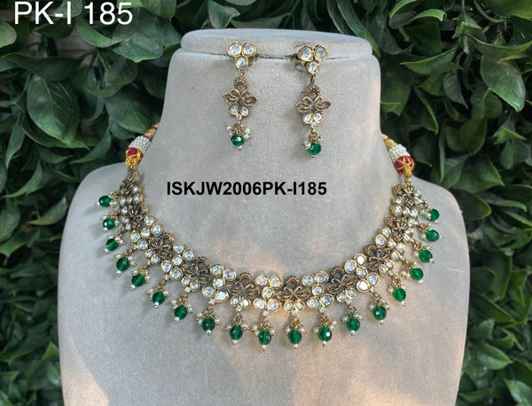 Kundan Necklace Set-ISKJW2006PK-I185