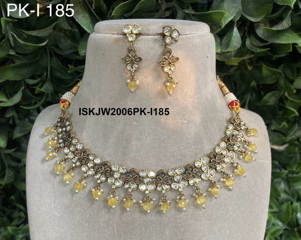 Kundan Necklace Set-ISKJW2006PK-I185
