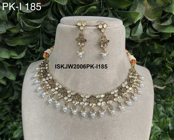 Kundan Necklace Set-ISKJW2006PK-I185