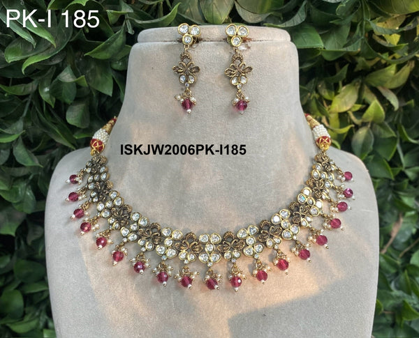 Kundan Necklace Set-ISKJW2006PK-I185