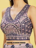 Printed Chinon Pleated Lehenga With Blouse And Net Dupatta-ISKWLH300639950