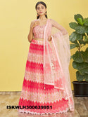 Printed Chinon Pleated Lehenga With Blouse And Net Dupatta-ISKWLH300639951