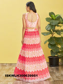 Printed Chinon Pleated Lehenga With Blouse And Net Dupatta-ISKWLH300639951