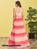 Printed Chinon Pleated Lehenga With Blouse And Net Dupatta-ISKWLH300639951