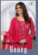Digital Printed Rayon Anarkali Kurti With Nazmeen Dupatta-ISKWKU30064114/4112