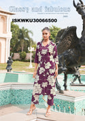 Printed Rayon A-Line Kurti With Pant-ISKWKU30066500