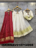 Modal Gaji Silk Lehenga With Blouse And Printed Dupatta-ISKWNAV010714998