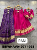Modal Gaji Silk Lehenga With Blouse And Printed Dupatta-ISKWNAV010714998