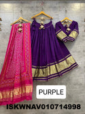 Modal Gaji Silk Lehenga With Blouse And Printed Dupatta-ISKWNAV010714998