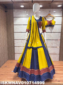 Kalamkari Printed Cotton Lehenga With Blouse And Dupatta-ISKWNAV010714999