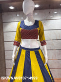 Kalamkari Printed Cotton Lehenga With Blouse And Dupatta-ISKWNAV010714999