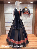 Kalamkari Printed Cotton Lehenga With Blouse And Dupatta-ISKWNAV010714999