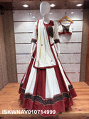 Kalamkari Printed Cotton Lehenga With Blouse And Dupatta-ISKWNAV010714999