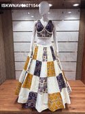 Ajrakh Printed Khadi Cotton Lehenga With Blouse-ISKWNAV02071544