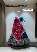 Sequined Silk Lehenga With Blouse And Vintage Dupatta-ISKWNAV03071545