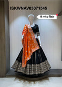 Sequined Silk Lehenga With Blouse And Vintage Dupatta-ISKWNAV03071545