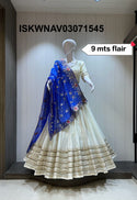 Sequined Silk Lehenga With Blouse And Vintage Dupatta-ISKWNAV03071545