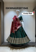 Sequined Silk Lehenga With Blouse And Vintage Dupatta-ISKWNAV03071545