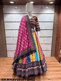 Digital Printed Maslin Cotton Lehenga With Blouse And Dupatta-ISKWNAV050715462