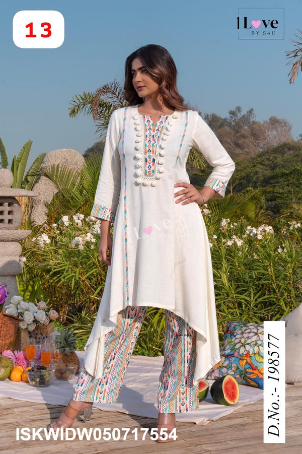 Embroidered Cotton Silk Co-Ord Set-ISKWIDW050717554