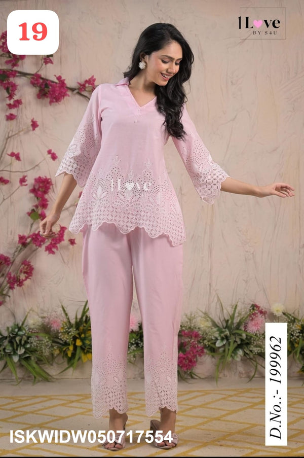 Embroidered Cotton Silk Co-Ord Set-ISKWIDW050717554