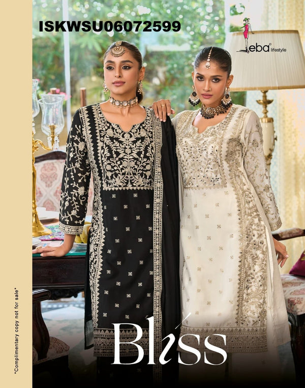 Embroidered Chinon Kurti With Palazzo And Dupatta-ISKWSU06072599