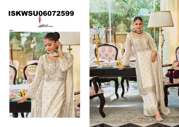 Embroidered Chinon Kurti With Palazzo And Dupatta-ISKWSU06072599