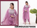 Embroidered Silk Kurti With Pant And Banarasi Dupatta-ISKWSU03079006/9007