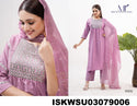 Embroidered Silk Kurti With Pant And Banarasi Dupatta-ISKWSU03079006/9007