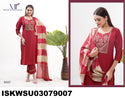 Embroidered Silk Kurti With Pant And Banarasi Dupatta-ISKWSU03079006/9007
