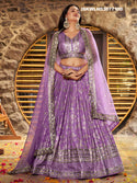 Embroidered Dola Silk Jacquard Lehenga With Blouse Organza Dupatta-ISKWLH03077100