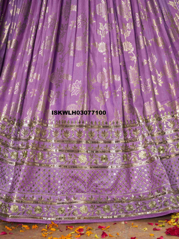 Embroidered Dola Silk Jacquard Lehenga With Blouse Organza Dupatta-ISKWLH03077100