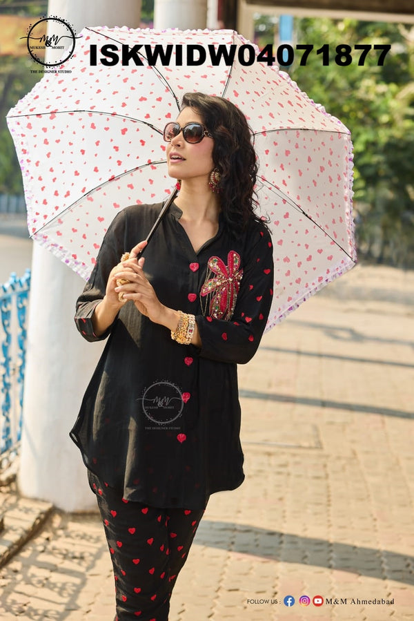 Embroidered Silk Co-Ord Set-ISKWIDW04071877